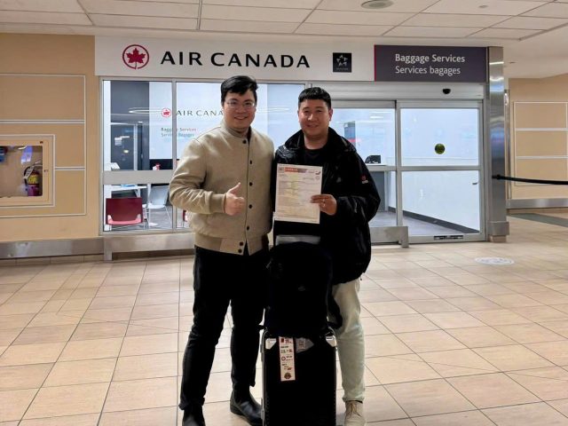 Anh Quân định cư Canada – diện Retail Sales Supervisor – nhận thư Landing tại sân bay – khách hàng New Life Immigration