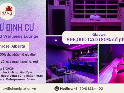 [CƠ HỘI ĐẦU TƯ ĐỊNH CƯ ALBERTA] MÔ HÌNH SAUNA – TANNING – RED LIGHT TỰ ĐỘNG TẠI CAMROSE, ALBERTA